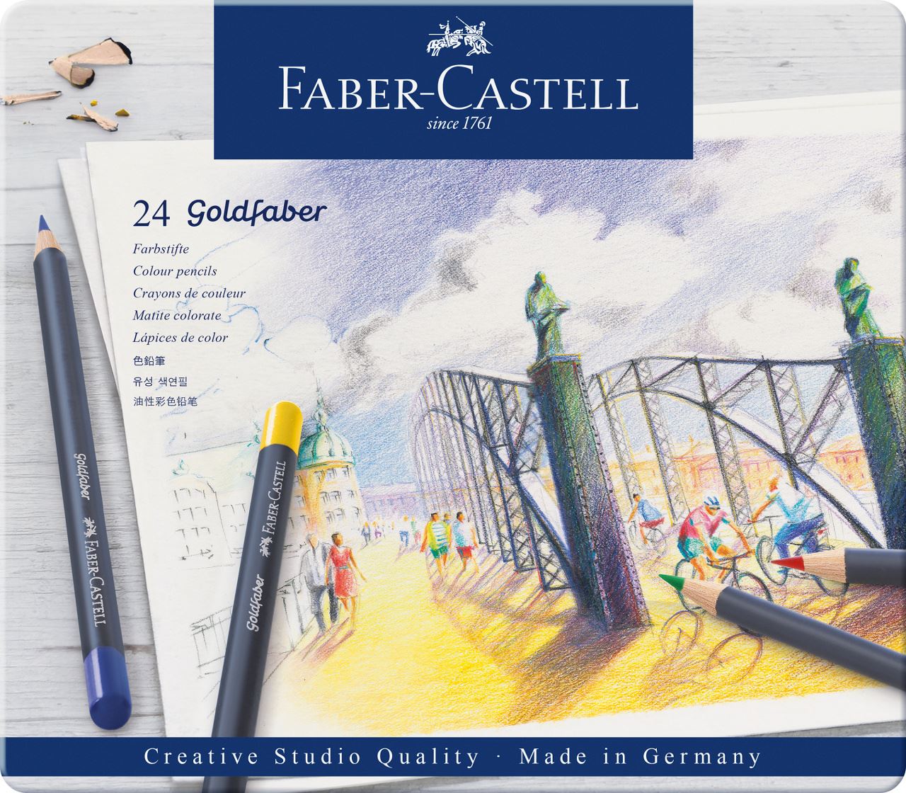 Faber-Castell - Pastelka Goldfaber, plechová krabička 24 ks