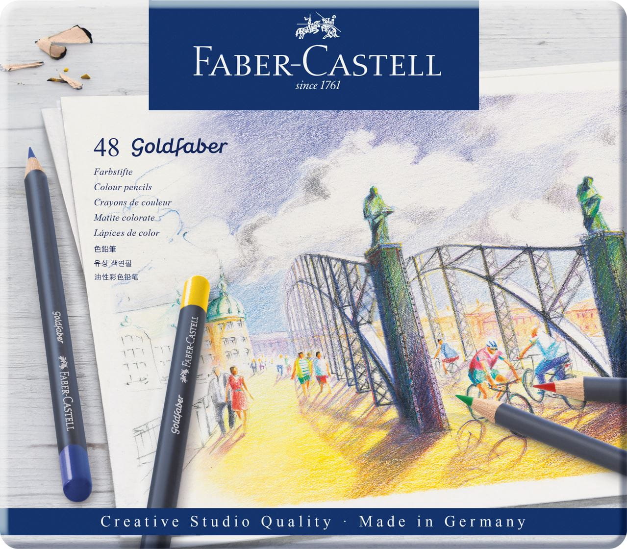 Faber-Castell - Pastelka Goldfaber, plechová krabička 48 ks