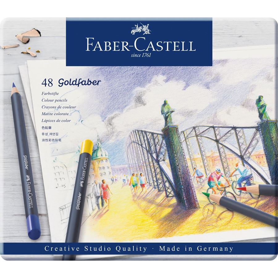 Faber-Castell - Pastelka Goldfaber, plechová krabička 48 ks