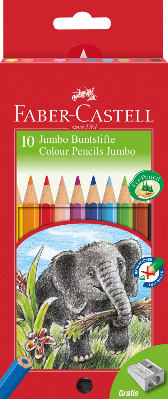 Faber-Castell - Pastelka Jumbo, papírová krabička 10 ks