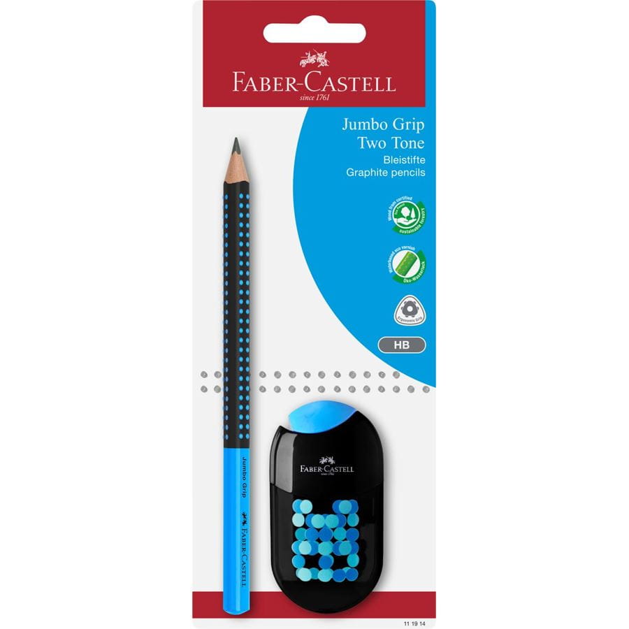 Faber-Castell - Grafitová tužka Jumbo Grip Two Tone, HB, 1 ks + ořezávátko