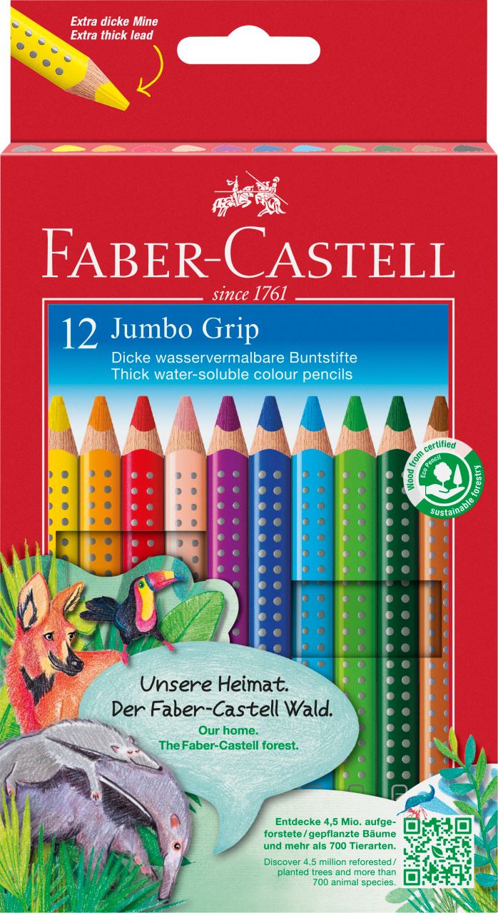 Faber-Castell - Pastelka Jumbo Grip papírová krabička 12 ks