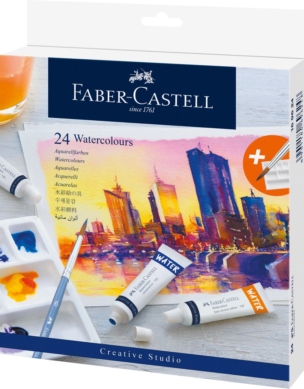 Faber-Castell - Akvarelové barvy, papírová krabička 24 ks