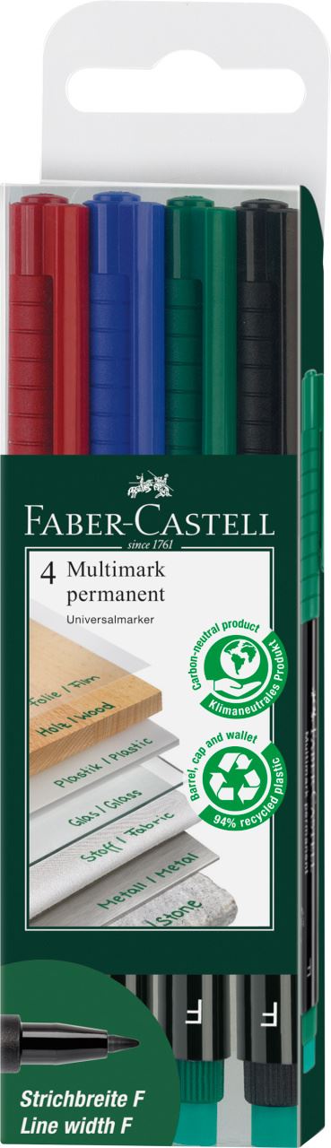 Faber-Castell - Popisovač Multimark, F, sada 4 ks