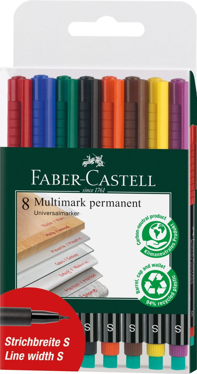 Faber-Castell - Popisovač Multimark, S, sada 8 ks