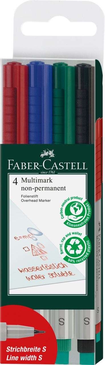 Faber-Castell - Popisovač Multimark, S, sada 4 ks