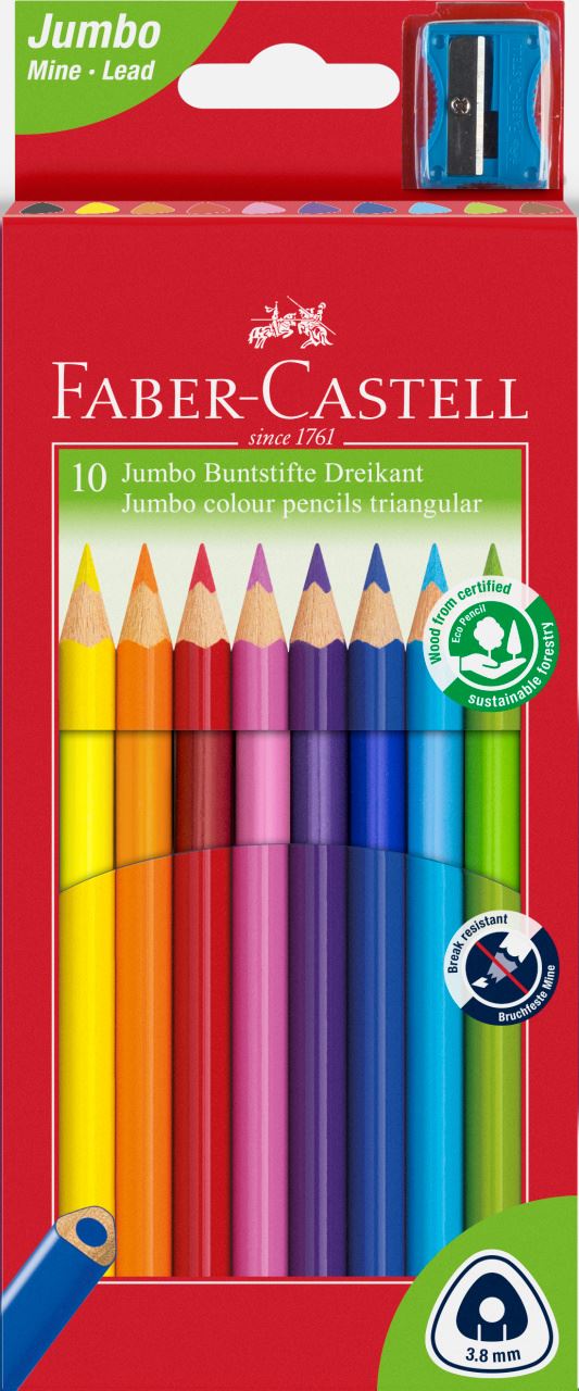 Faber-Castell - Pastelka Jumbo Colour, papírová krabička 10 ks