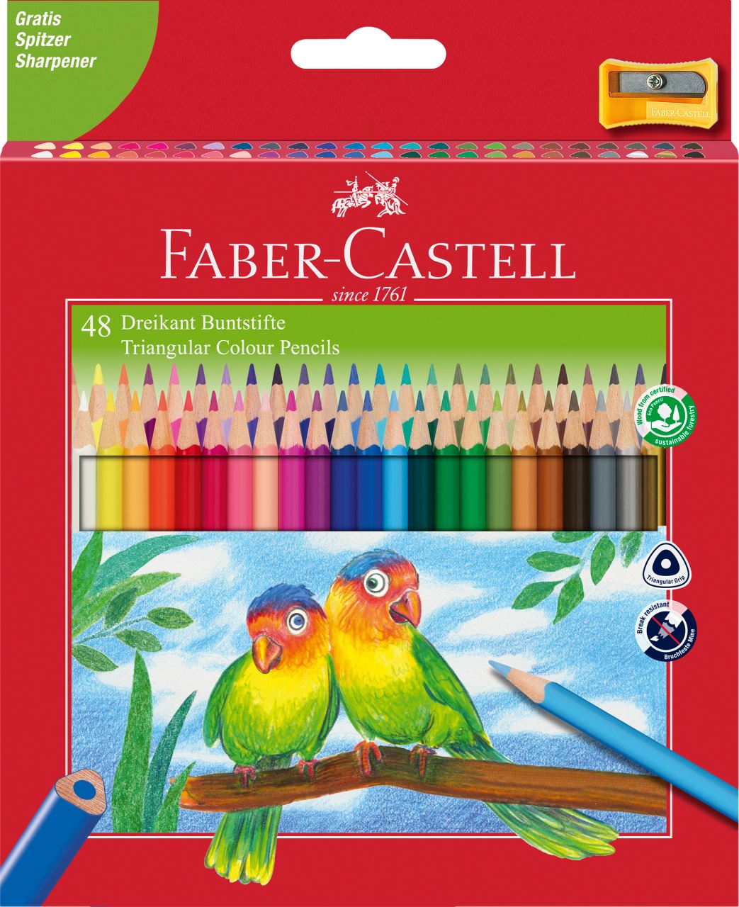 Faber-Castell - Pastelka trojhranná, papírová krabička 48 ks
