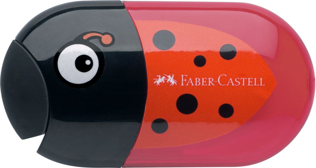 Faber-Castell - Ořezávátko Ladybird dvojité s pryží a zásob., pap.krab.5ks