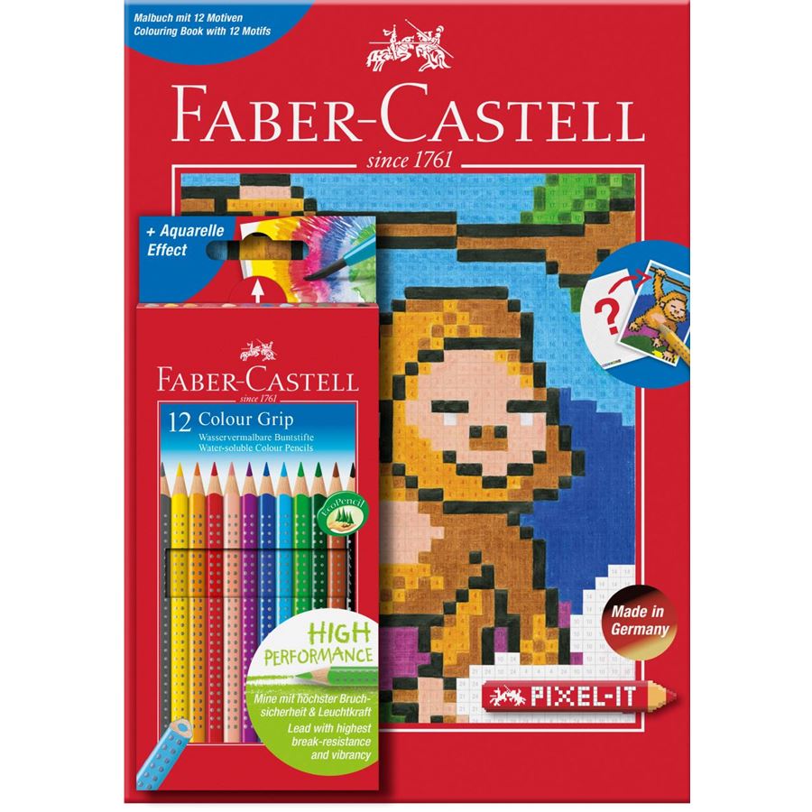 Faber-Castell - Pastelka Colour Grip, papírová krabička 12 ks + Pixel-it