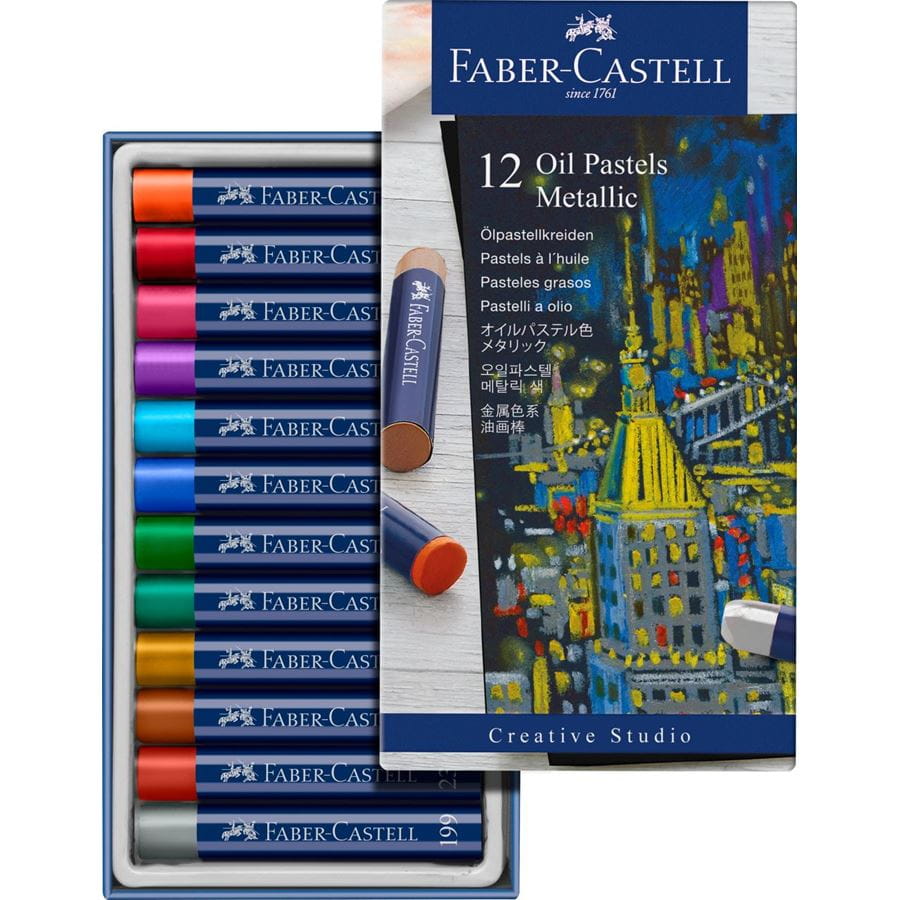 Faber-Castell - Pastely olejové Metallic, papírová krabička 12 ks