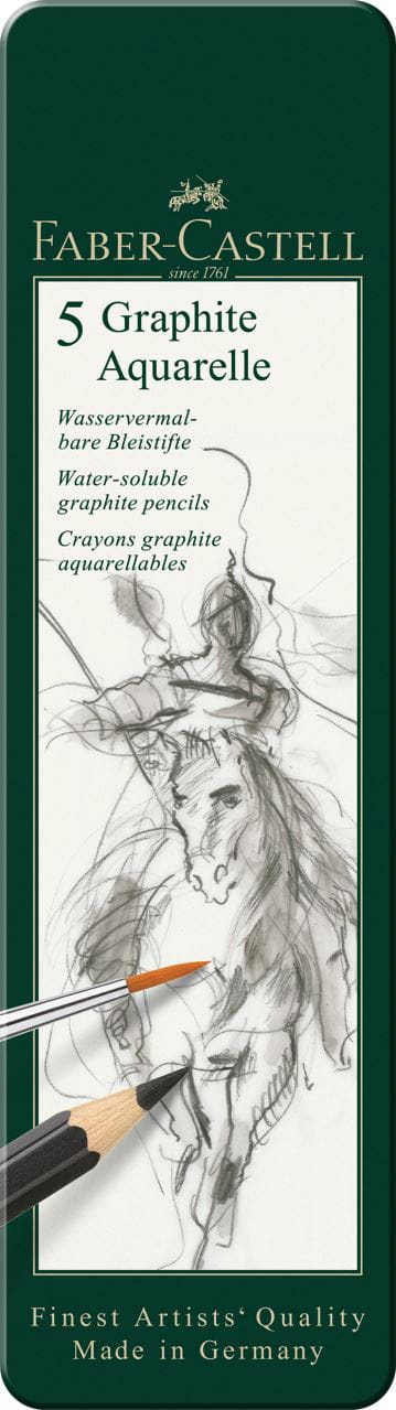 Faber-Castell - Grafitová tužka Graphite Aquarelle, plechová krabička 5 ks