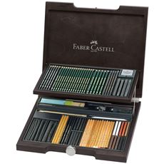 Faber-Castell - Pitt Monochrome, dřevěná kazeta 86 ks