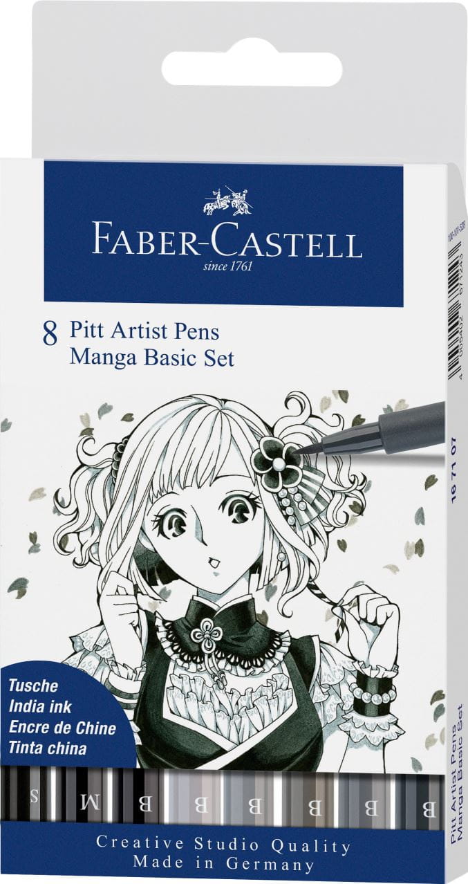 Faber-Castell - Popisovač Pitt Artist Pen Manga, plat. pouzdro 8ks