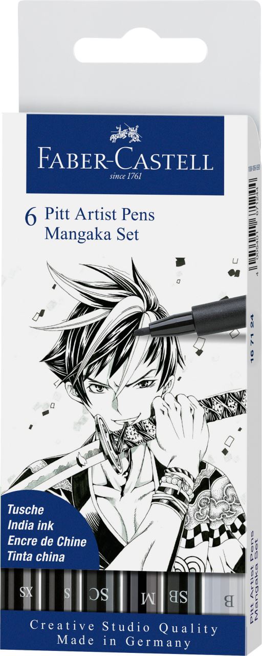 Faber-Castell - Popisovač Pitt Artist Pen, plast.pouzdro 6 ks, Mangaka
