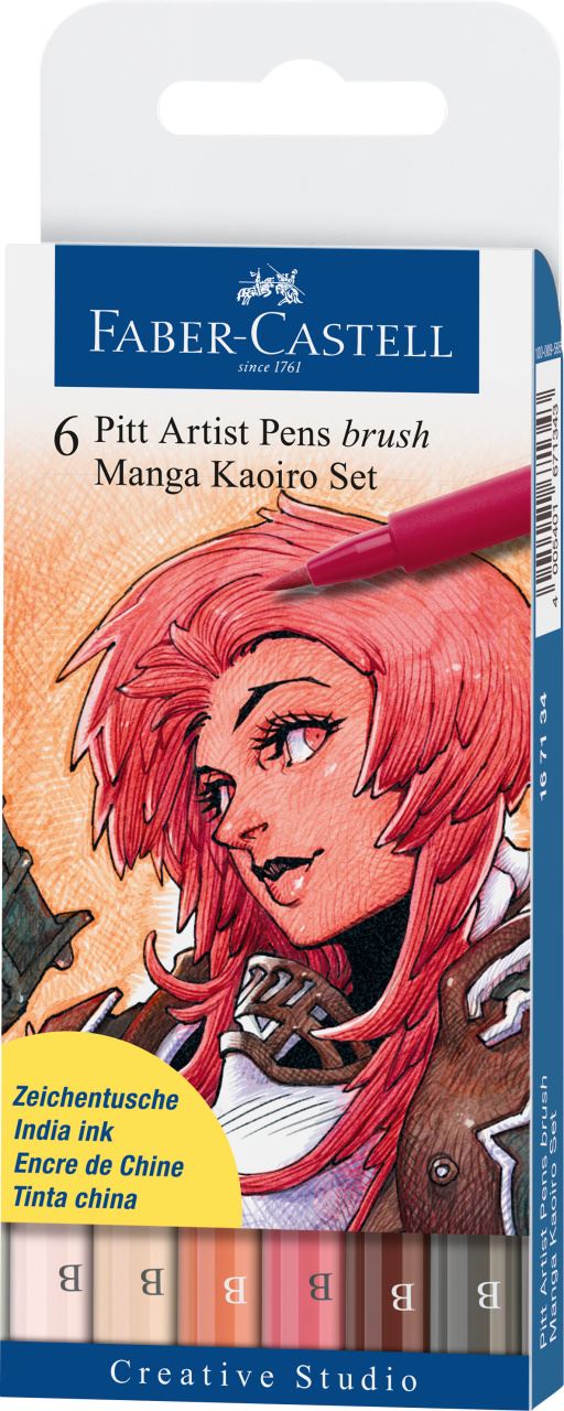 Faber-Castell - Popisovač Pitt Artist Pen Manga Kaoiro set, Etui 6ks