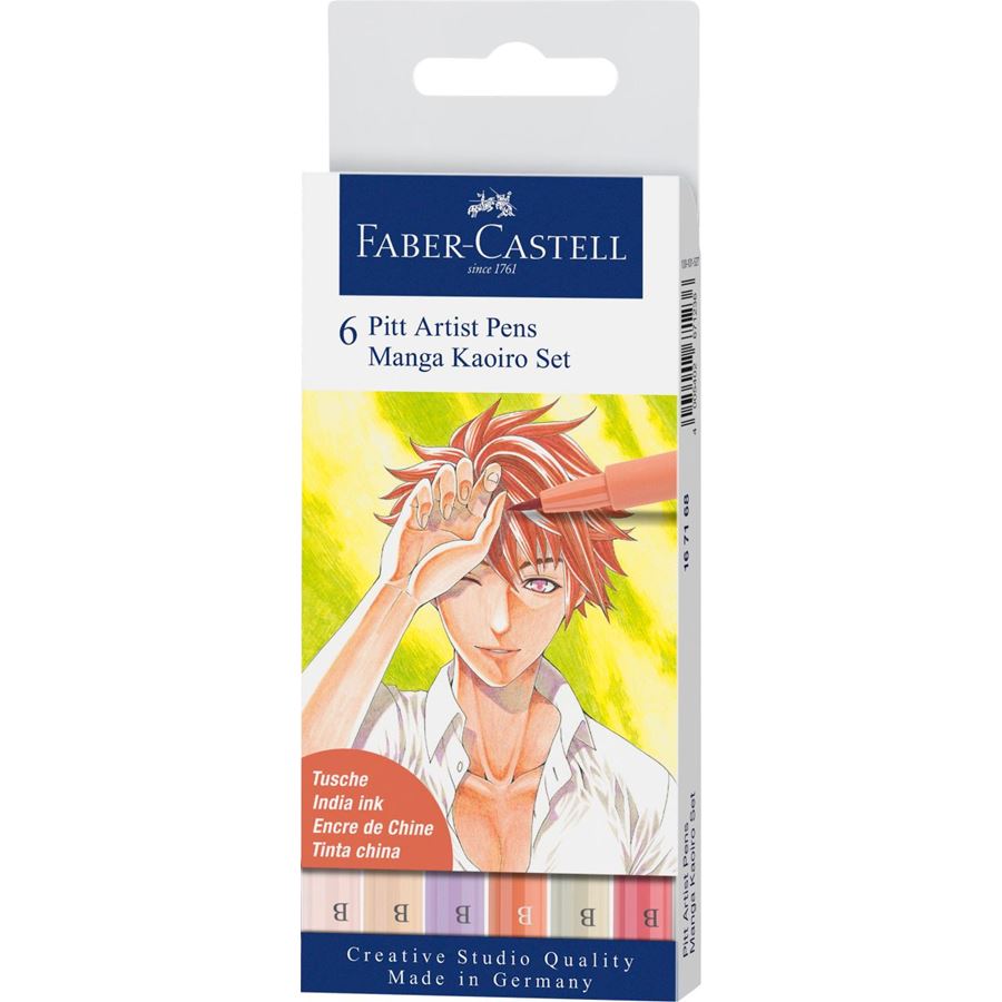Faber-Castell - Popisovač Pitt Artist Pen, plast.pouzdro 6 ks, Kaoiro