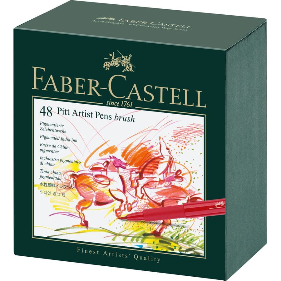 Faber-Castell - Popisovač Pitt Artist Pen Brush, dárková krabička 48 ks
