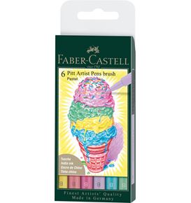 Faber-Castell - Popisovač Pitt Artist Pen Pastel, 6ks
