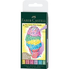 Faber-Castell - Popisovač Pitt Artist Pen Pastel, 6ks