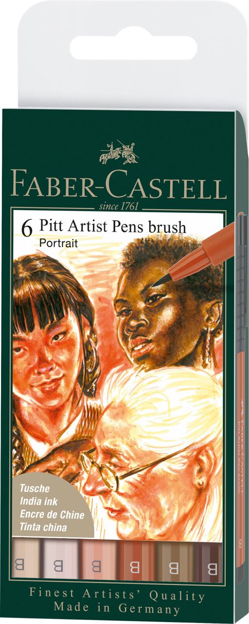 Faber-Castell - Popisovač Pitt Artist Pen, Portrait, plast. Pouzdro 5 ks