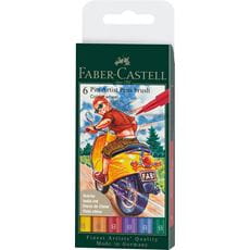 Faber-Castell - Popisovač Pitt Artist Pen, plast. pouzdro 6 ks, Colour wheel