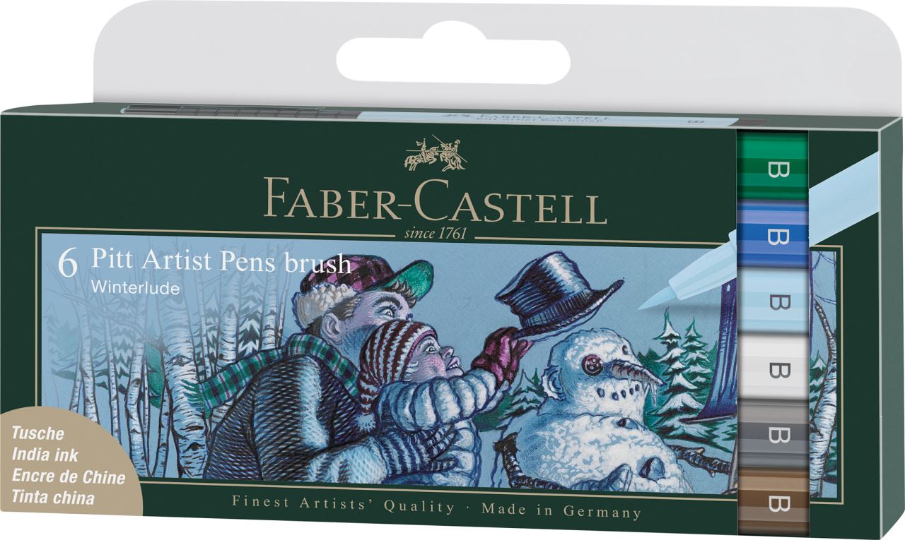 Faber-Castell - Popisovač Pitt Artist Pen, plast. pouzdro 6 ks, Winterlude