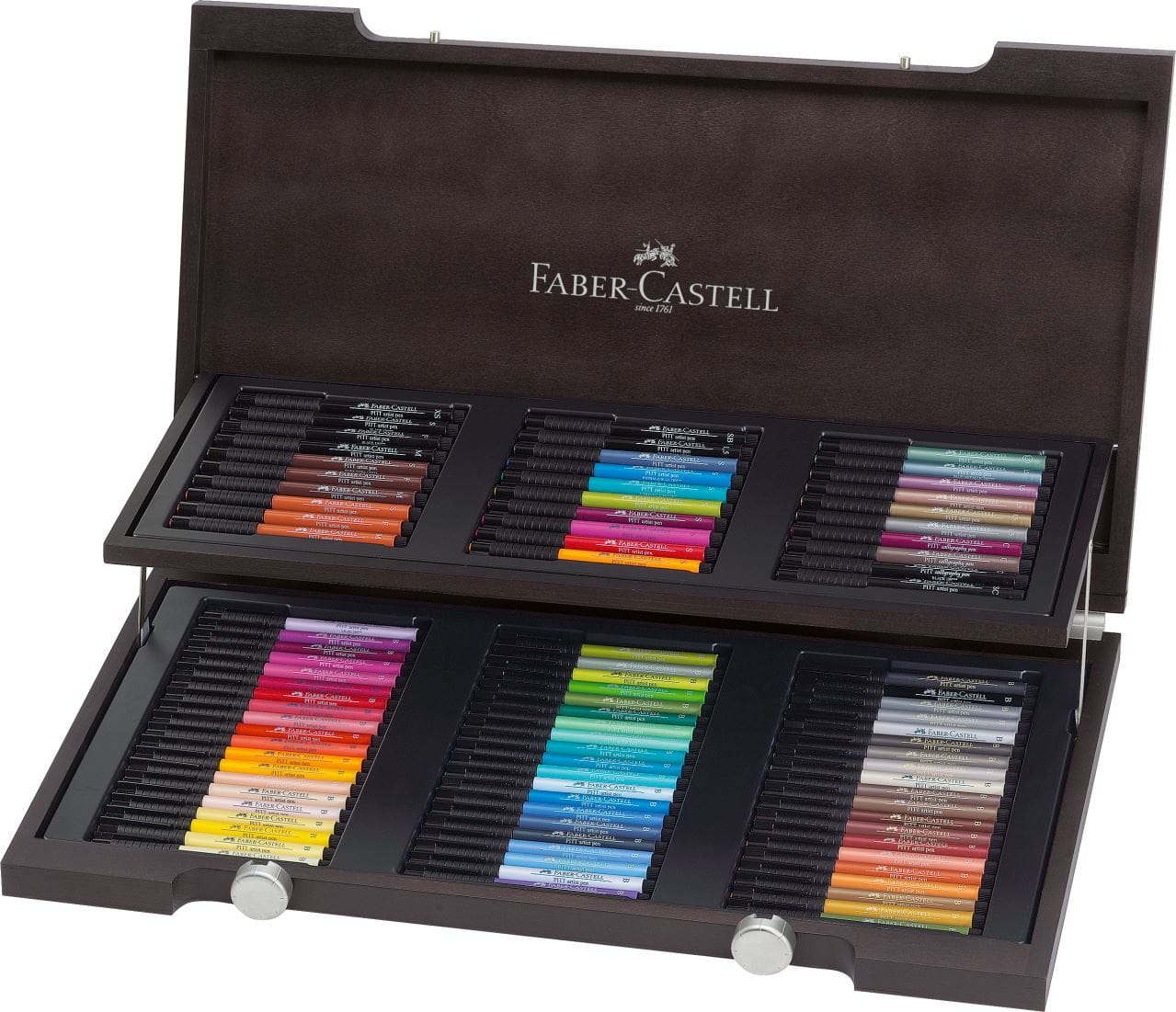Faber-Castell - Popisovač Pitt Artist Pen Brush dřevěná kazeta 60ks