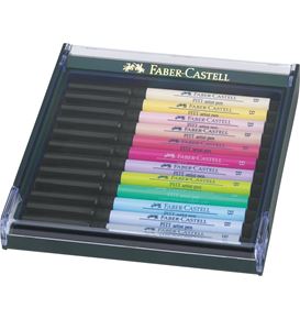 Faber-Castell - Popisovač Pitt Artist Pen Brush, Pastel, kazeta 12 ks
