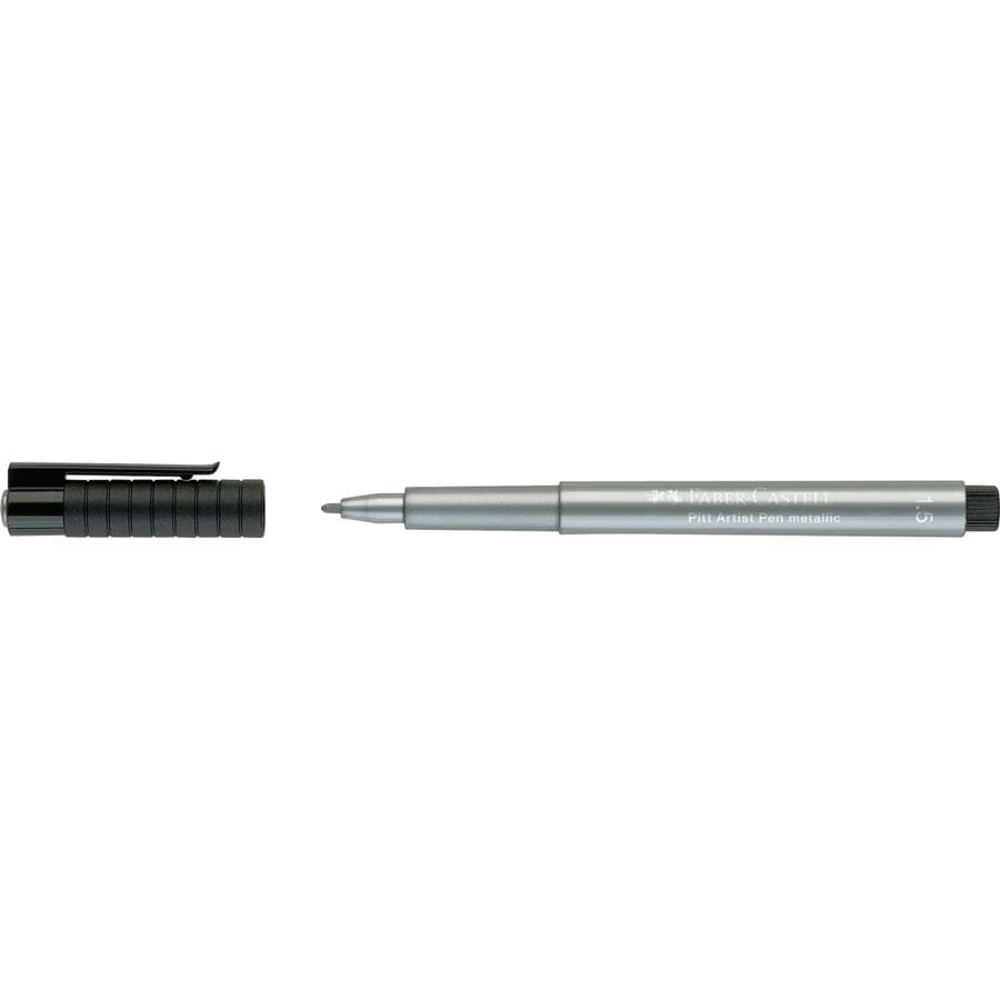 Faber-Castell - Popisovač Pitt Artist Pen B Metallic, stříbrná