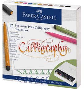 Faber-Castell - Popisovač Pitt Artist Pen Calligraphy, Studio box, 12 ks
