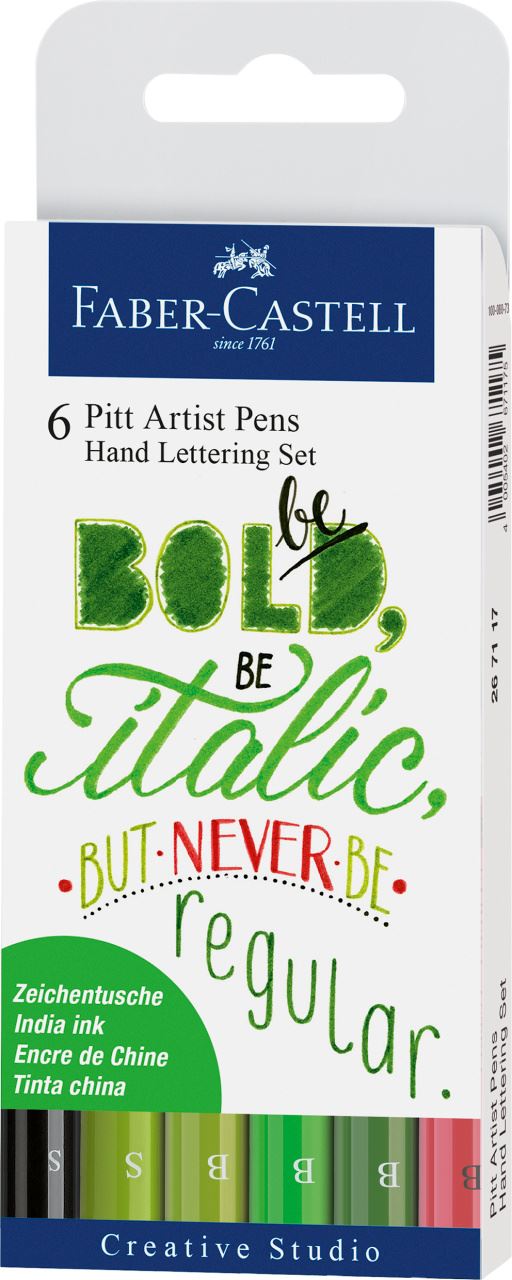 Faber-Castell - Pitt Artist Pen Handlettering II, 6ks