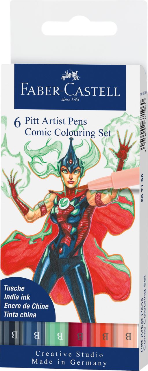 Faber-Castell - Popisovače Pitt Artist Pen Comic Illustratio, sada 6 ks