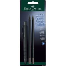 Faber-Castell - Kuličkové pero Poly Urban XB all black, sada 1+2 ks