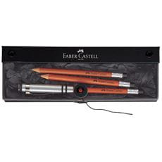 Faber-Castell - Grafitová tužka Perfect Pencil, dárková sada 3 ks, hnědá