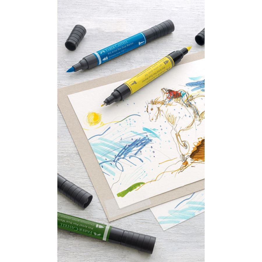 Faber-Castell - Popisovač Pitt Artist Pen Dual, plastové pouzdro 5 ks