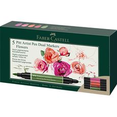 Faber-Castell - Popisovač Pitt Artist Pen Dual Marker, Flowers, 5 ks