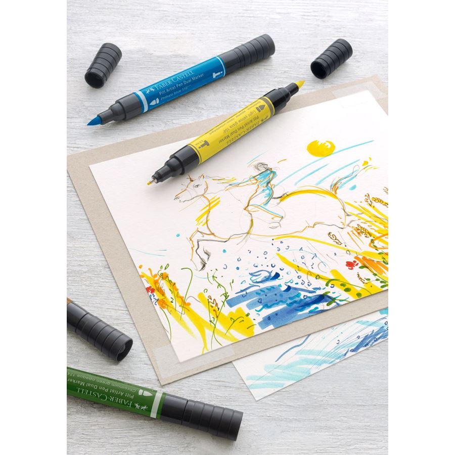 Faber-Castell - Popisovač Pitt Artist Pen Dual, plastové pouzdro 10 ks