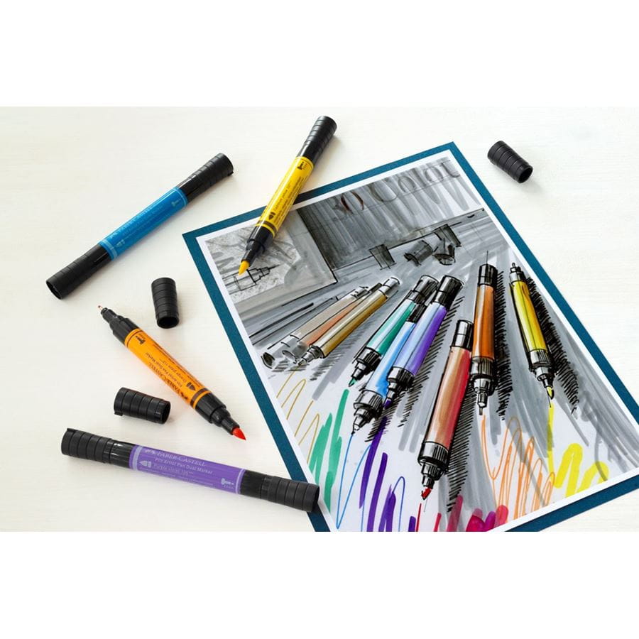 Faber-Castell - Popisovač Pitt Artist Pen Dual, plastové pouzdro 20 ks