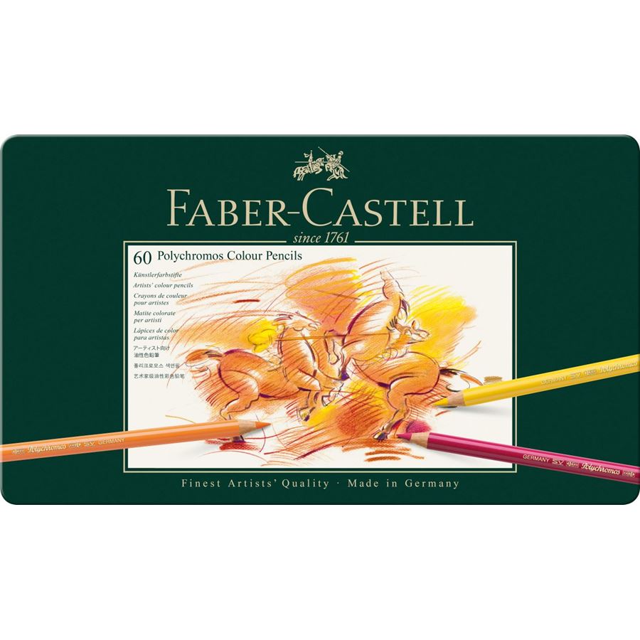 Faber-Castell - Pastelka Polychromos, plechová krabička 60 ks