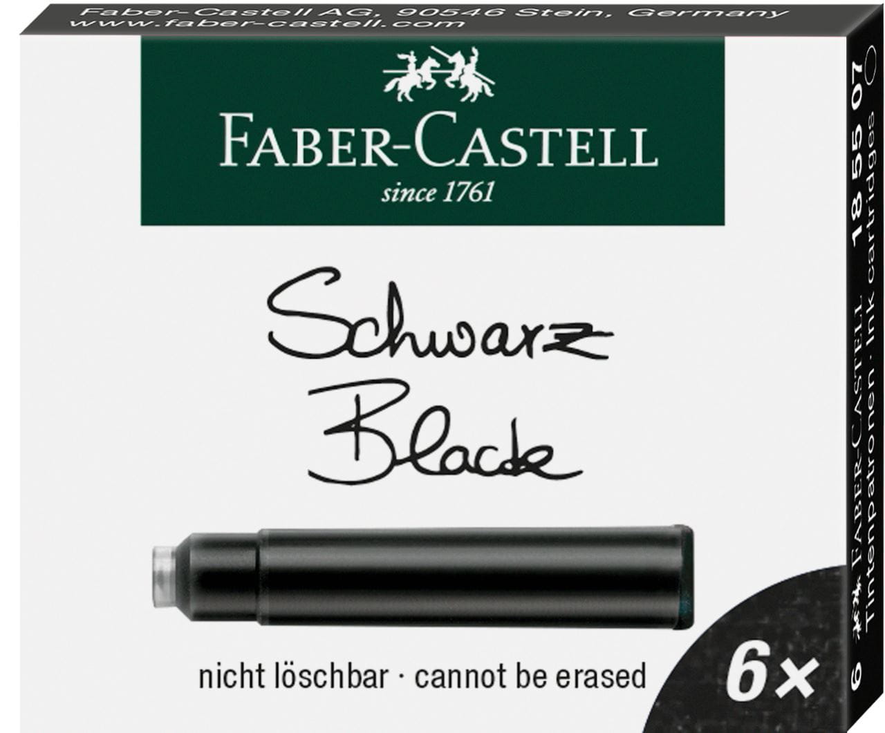 Faber-Castell - Náhradní inkoustové bombičky, černá barva