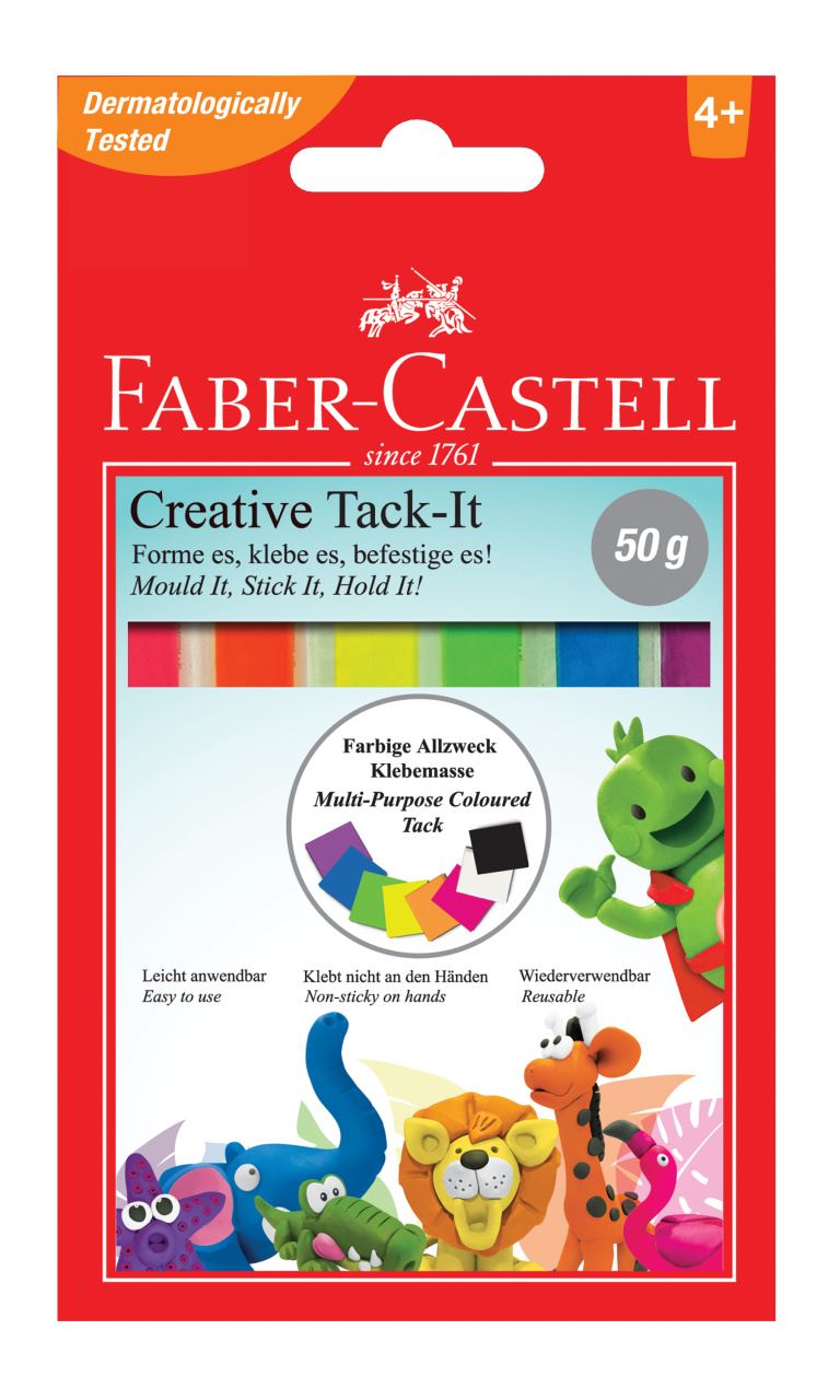 Faber-Castell - Lepicí hmota Tack-It barevná, 50gr/ 90ks