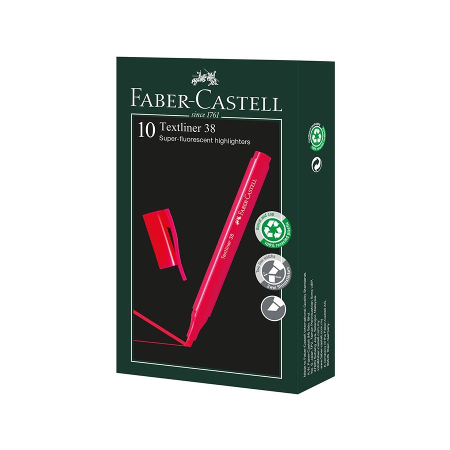 Faber-Castell - Zvýrazňovač Textliner 38, červená