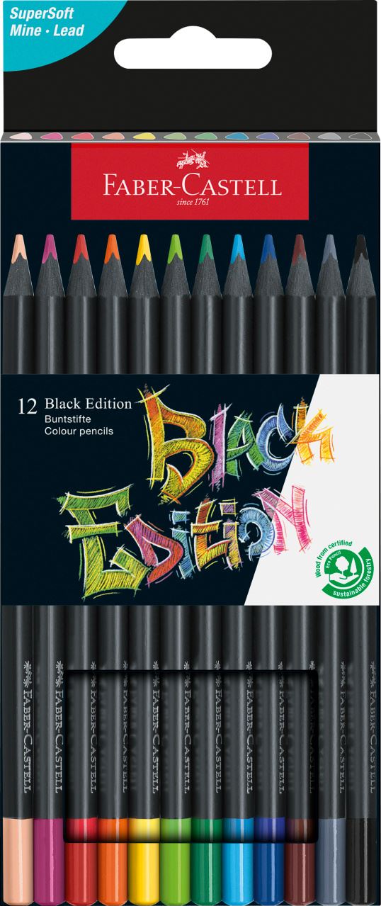Faber-Castell - Pastelka Black Edition, papírová krabička 12 ks