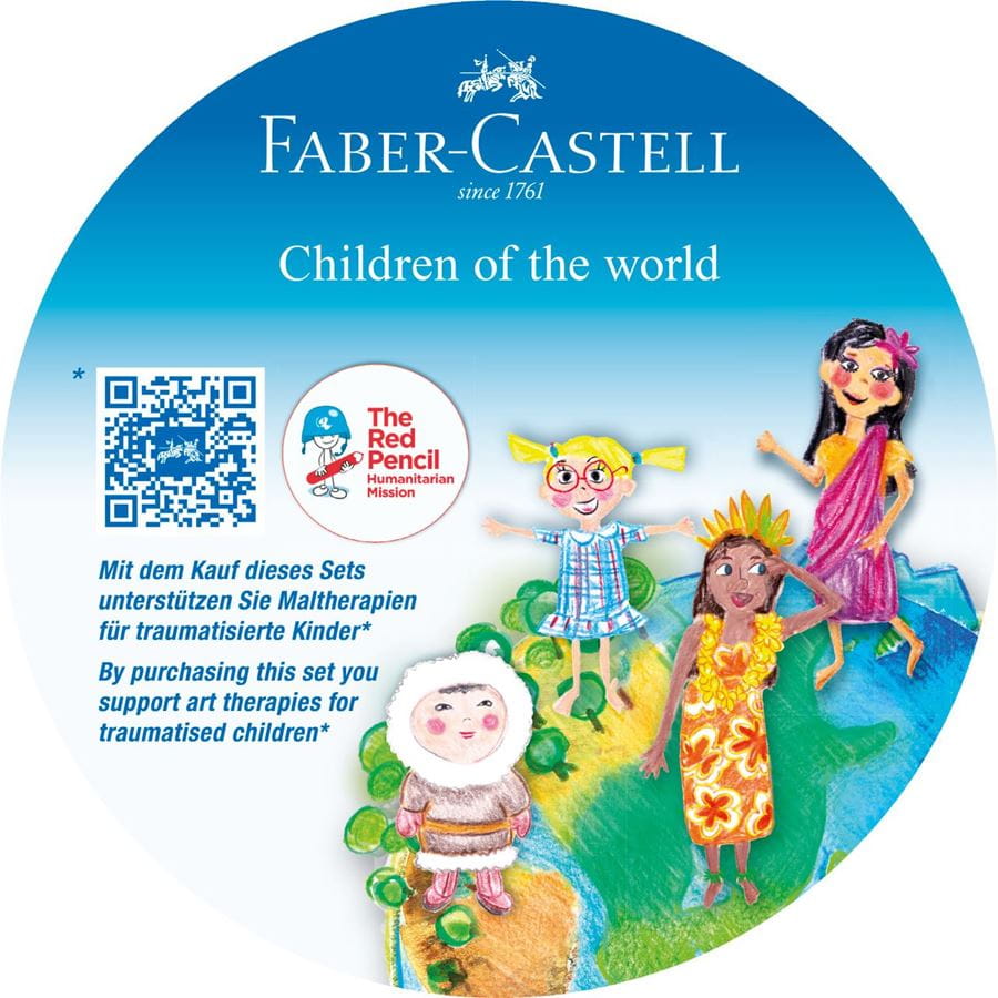 Faber-Castell - Pastelky Children of the world, pap. krabička 12+3 ks