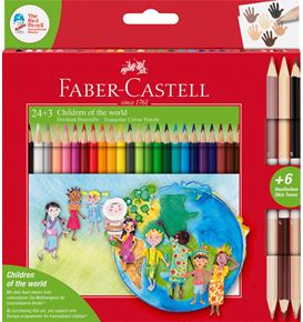 Faber-Castell - Pastelky Children of the world, pap. krabička 24+3 ks