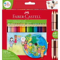Faber-Castell - Pastelky Children of the world, pap. krabička 24+3 ks