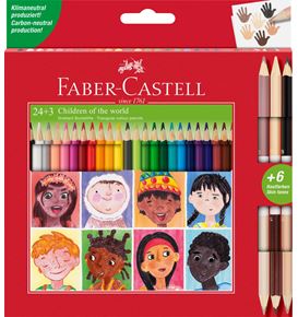 Faber-Castell - Colour pencil triangular 24+3 with skintones