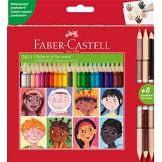Faber-Castell - Colour pencil triangular 24+3 with skintones