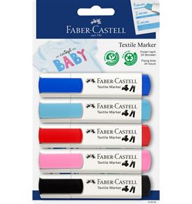 Faber-Castell - Popisovače textilní, Baby barvy, sada 5 ks